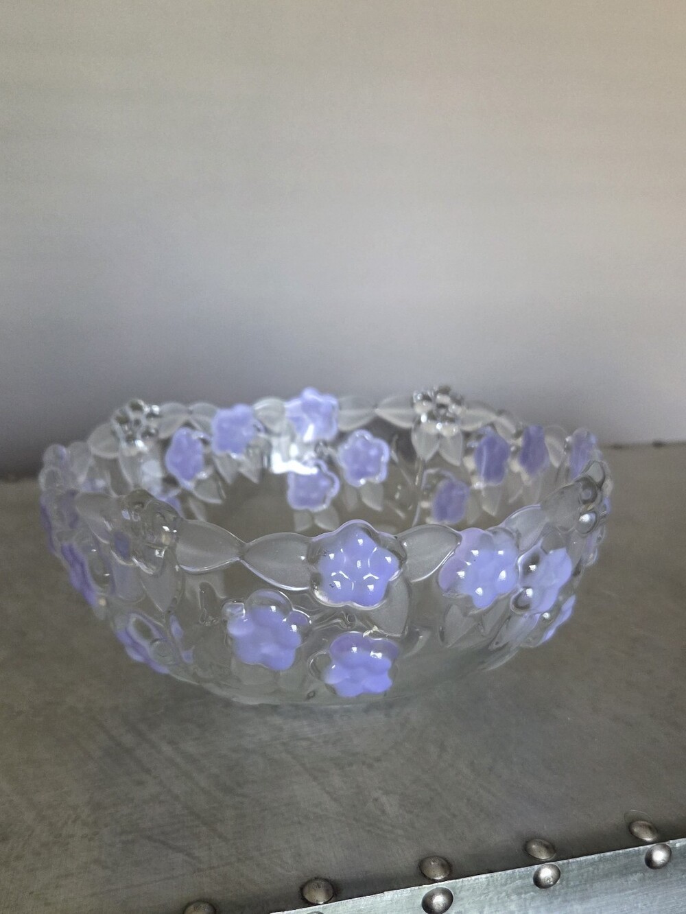 Mikasa Lavender Fields Crystal Serving Bowl Vintage By Walther Glas 8 1/2"